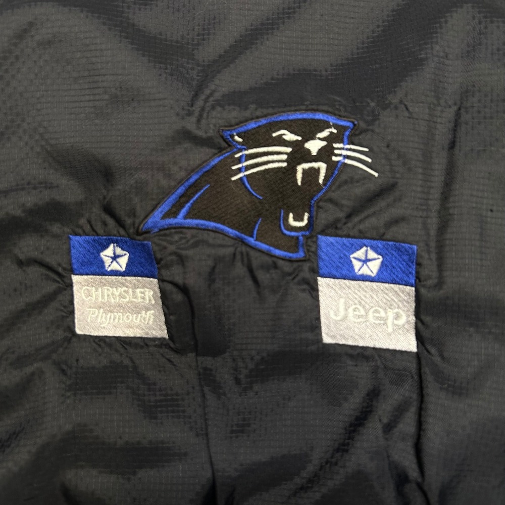 Vintage Carolina Panthers Pullover Windbreaker NFL Chrysler Jeep